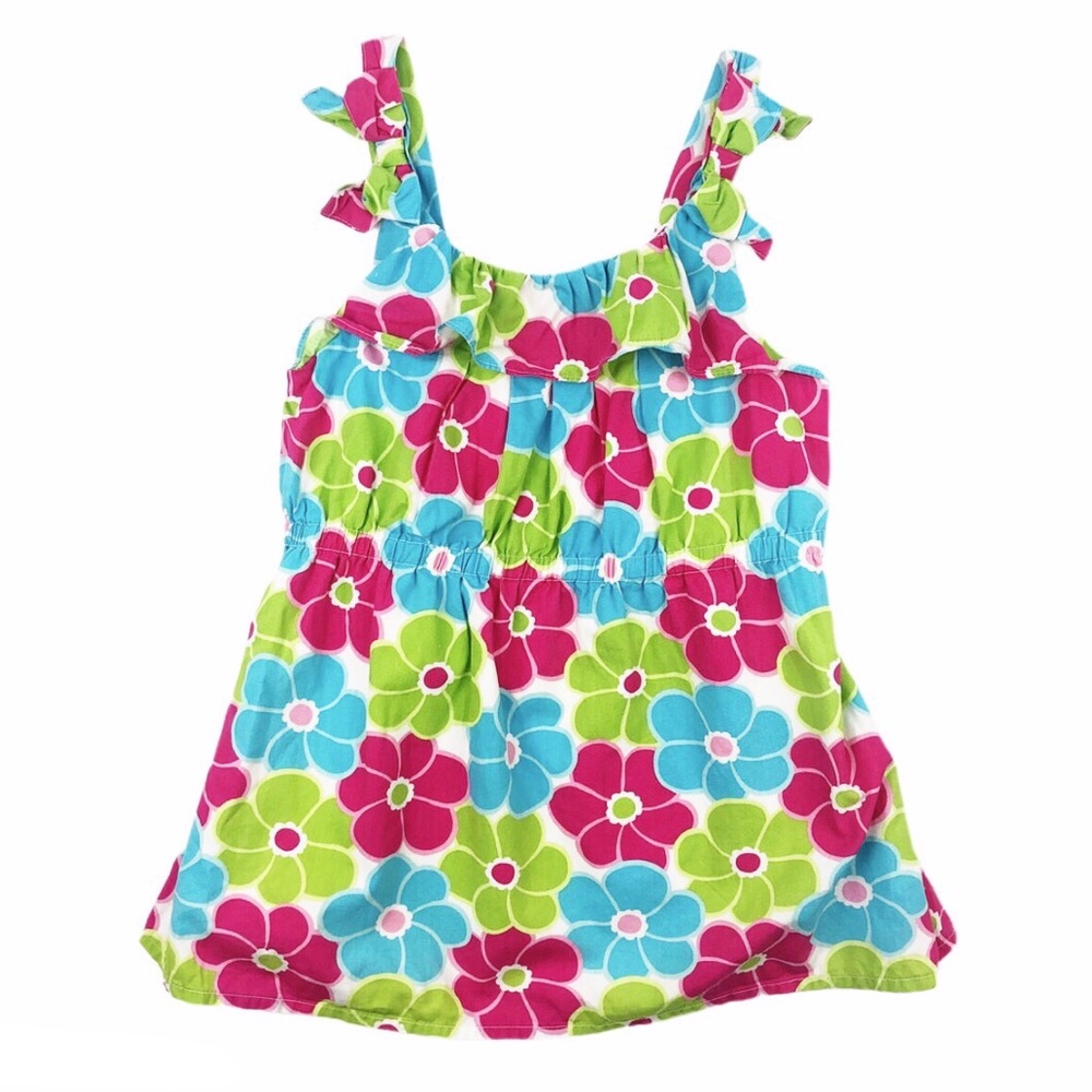 Gymboree Bow Ruffle Flower Tank Top Ice Cream Sweetie Size 8